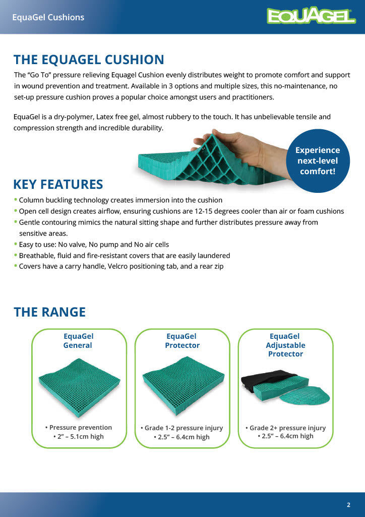 What is the purpose of the EquaGel cushion?