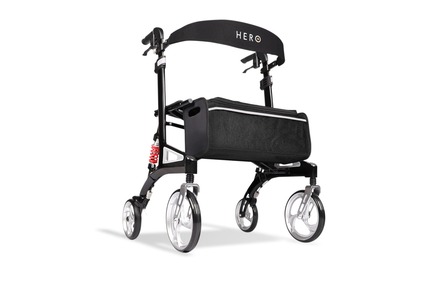 Outdoor walker with padded seat and backrest