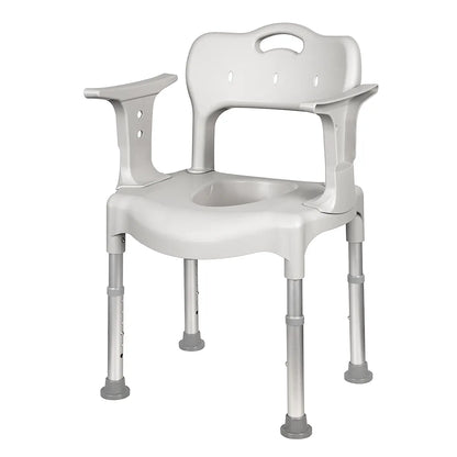 3-in-1 Adjustable Commode Shower Chair – Bedside & Over Toilet Aid