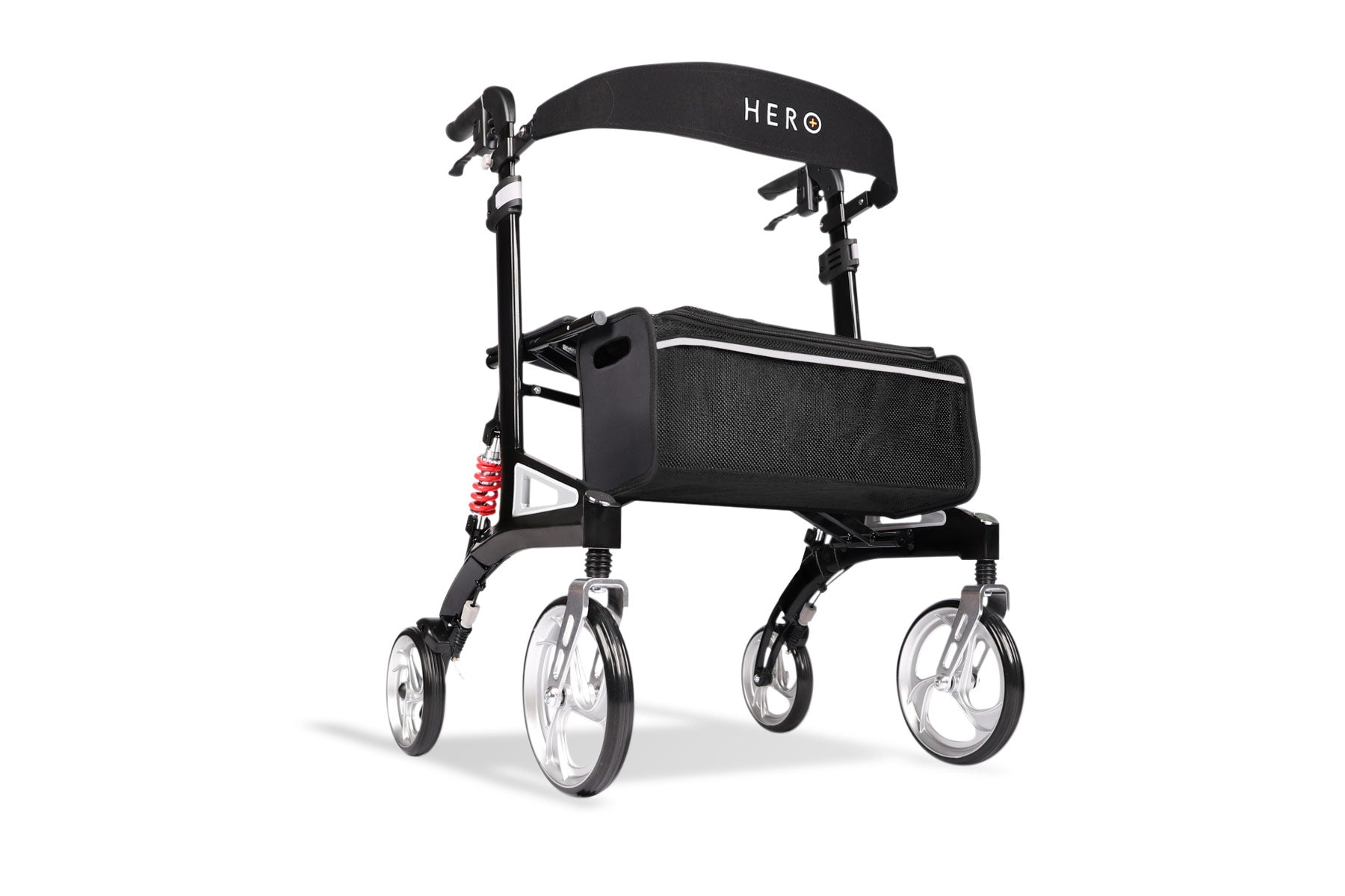 Outdoor walker with padded seat and backrest